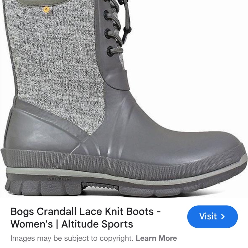 Bogs Crandall Lace Knit Boots - Gray